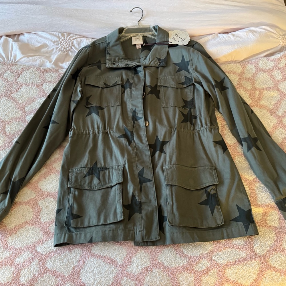 Knox Rose Olive Star military Jacket size Large .NEW
